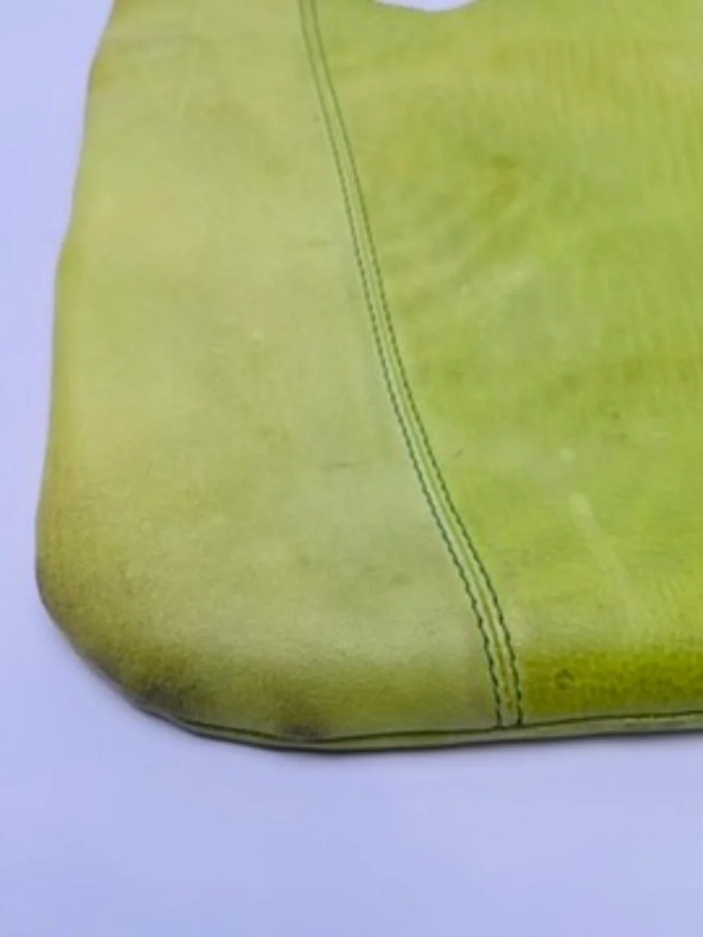 SABINA New York Real Leather Ergonomic Hobo Shoulder Bag Lime Green Chartreuse
